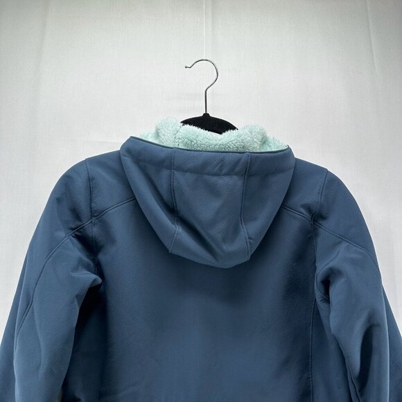 Mountain Hardwear Jacket Womens XS Softshell Sherpa Lined Hoodie Full Zip Blue - Picture 6 of 11